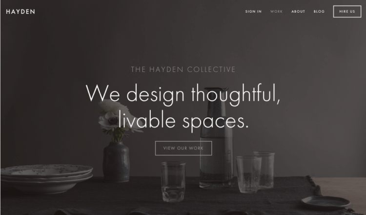 Hayden website template on Squarespace